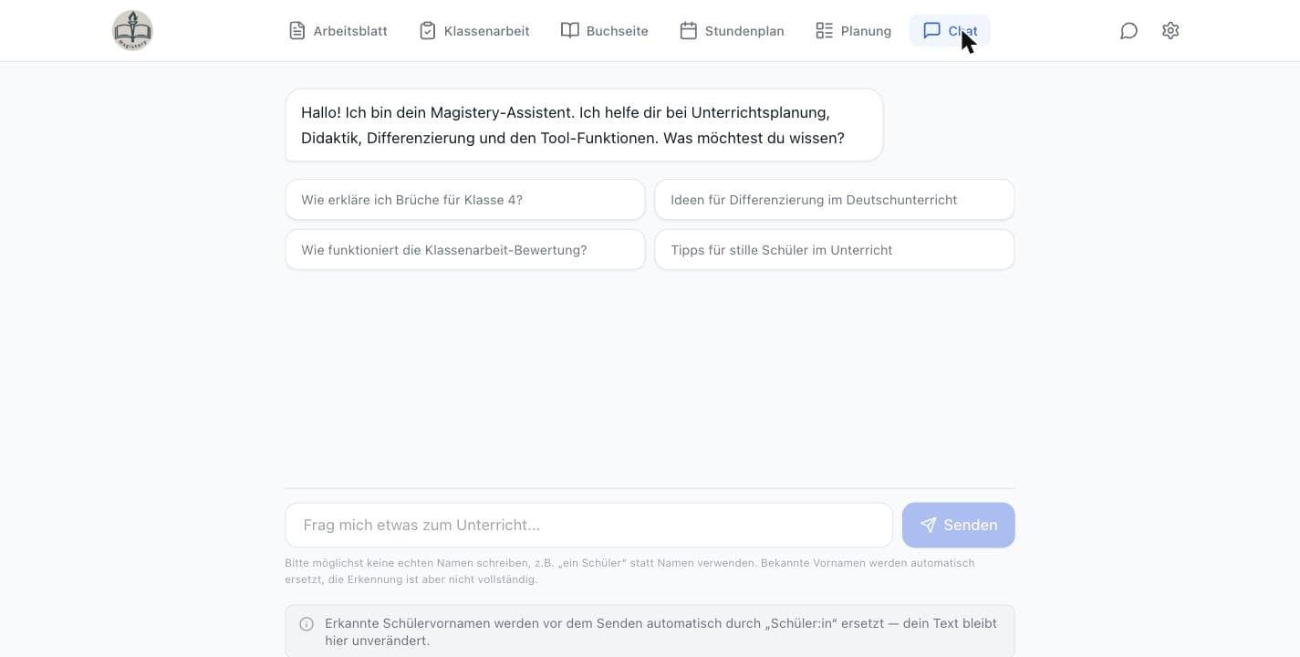Magistery-Assistent im Chat