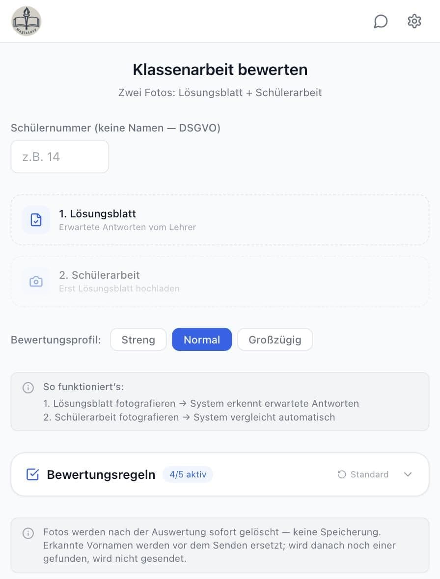 Klassenarbeit bewerten in Magistery